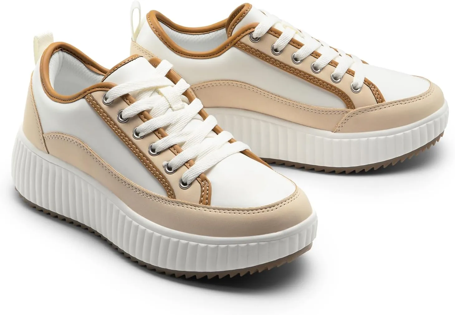 DREAM PAIRS Women Platform Chunky Lightweight Comfortable Casual Lace-Up Sky Walking Fashion Sneakers
