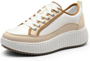 DREAM PAIRS Women Platform Chunky Lightweight Comfortable Casual Lace-Up Sky Walking Fashion Sneakers