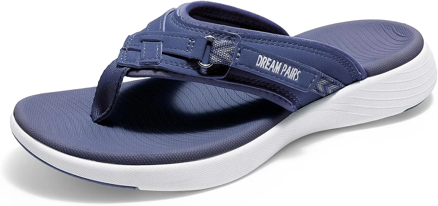 DREAM PAIRS Women's Arch Support Flip Flops Comfortable Thong Sandals