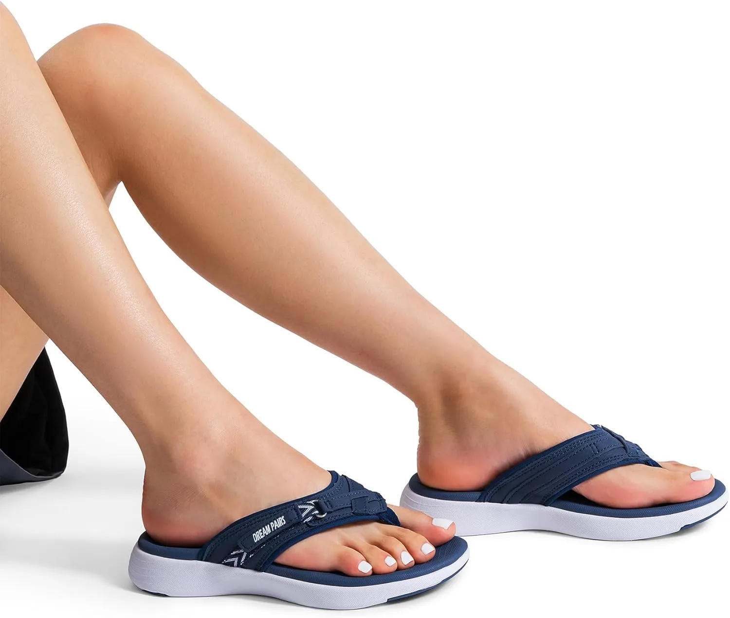 DREAM PAIRS Women's Arch Support Flip Flops Comfortable Thong Sandals