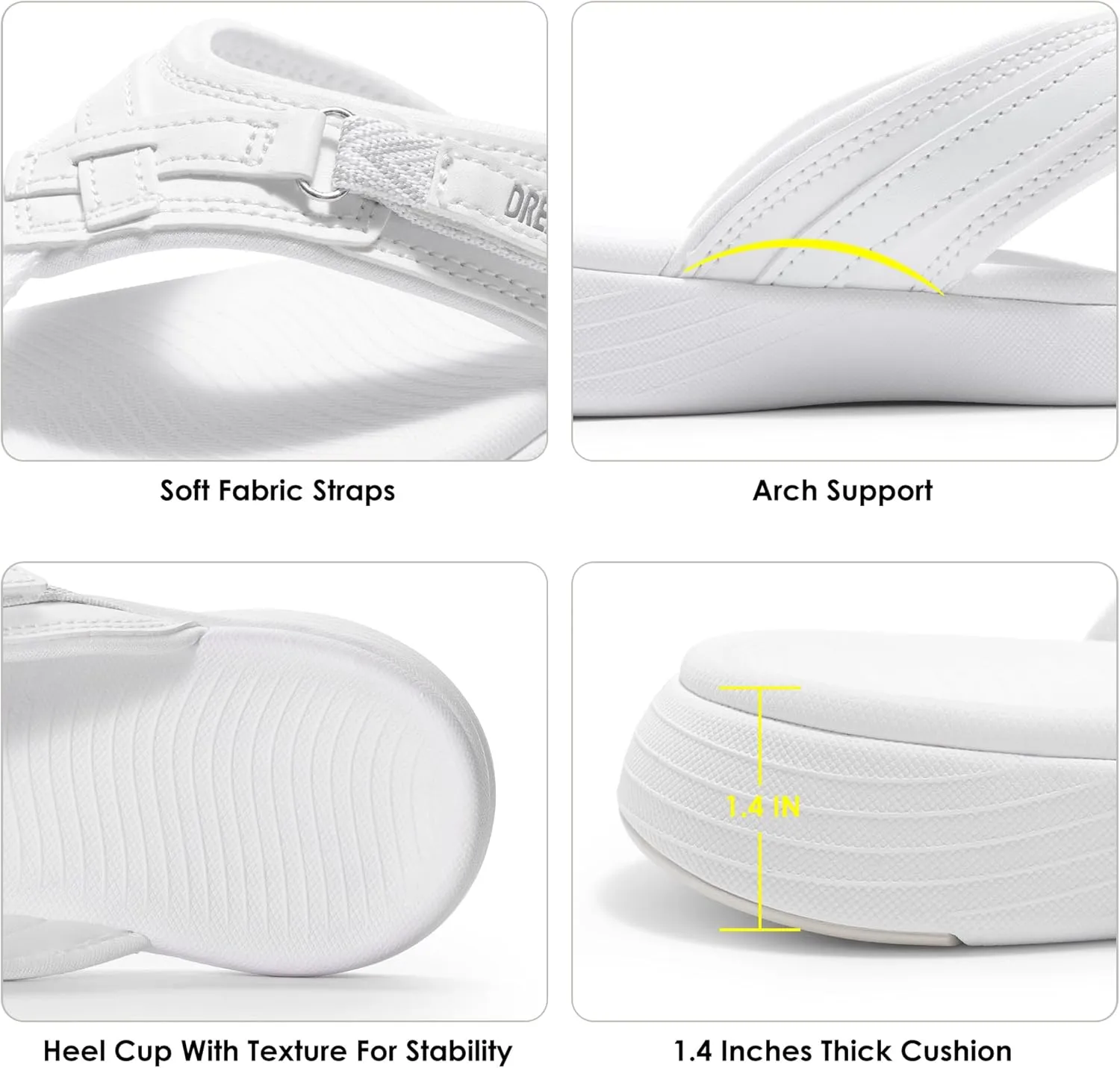 DREAM PAIRS Women's Arch Support Flip Flops Comfortable Thong Sandals