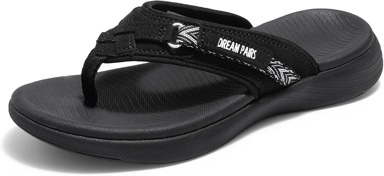 DREAM PAIRS Women's Arch Support Flip Flops Comfortable Thong Sandals