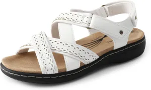 DREAM PAIRS Women's Arch Support Sandals Comfortable Open Toe Dress Flats Walking Sandals for Summer