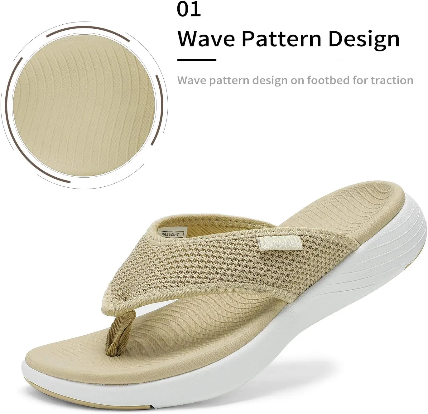 DREAM PAIRS Women's Arch Support Soft Cushion Flip Flops Thong Sandals
