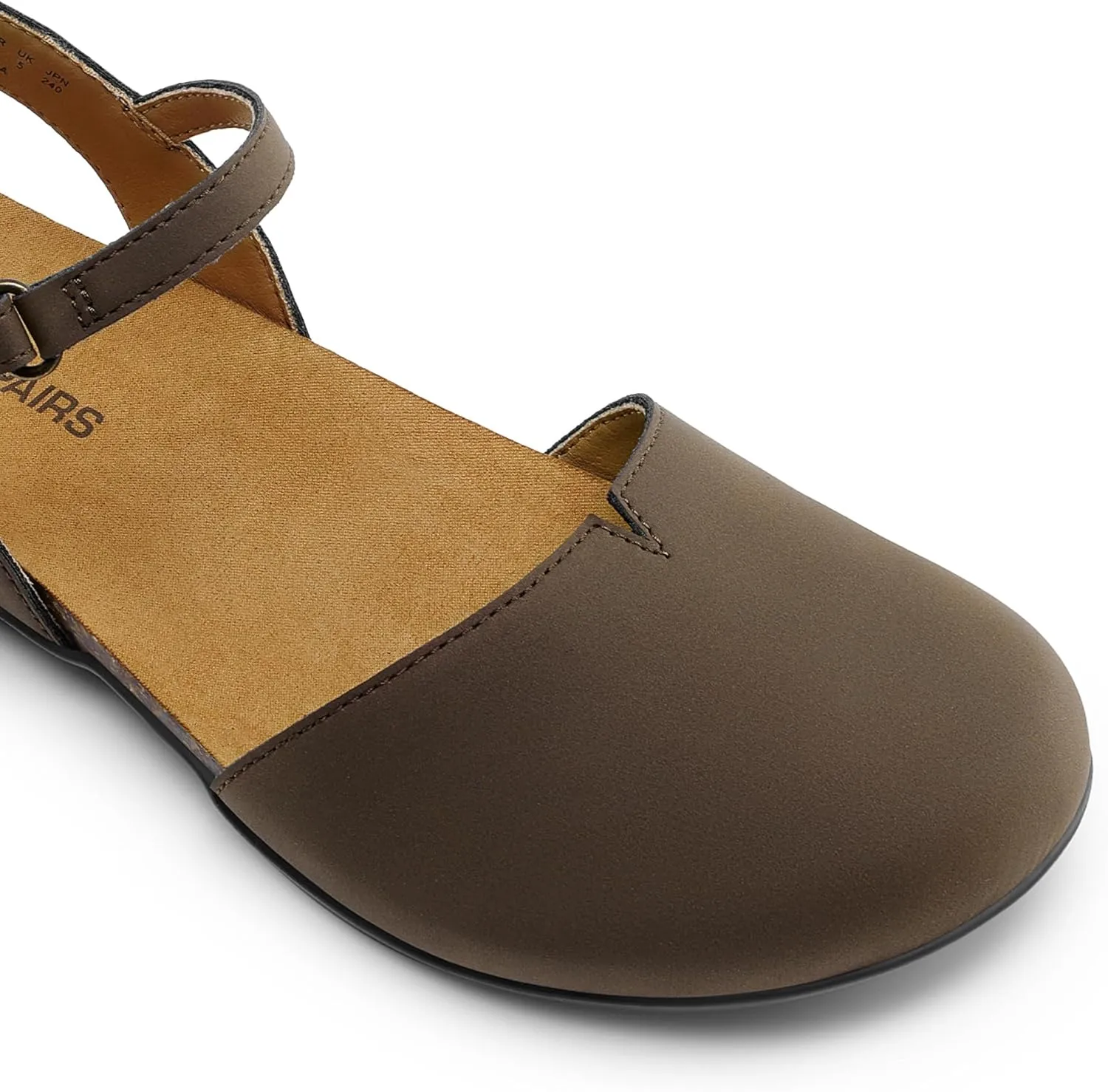 DREAM PAIRS Women's Closed Toe Sandals Arch Support Comfort Cork Footbed Flat Sandals Summer Shoes