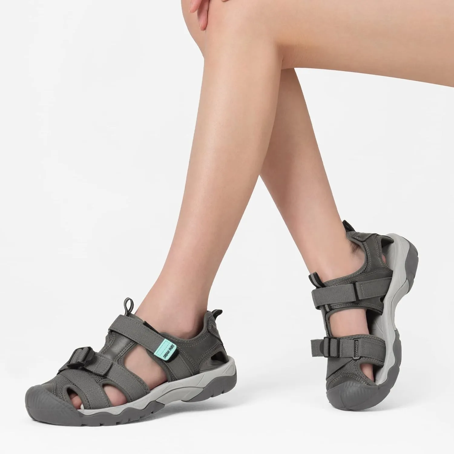 DREAM PAIRS Women's Closed Toe Sport Hiking Sandals，Summer Outdoor Comfortable Walking Water Sandals