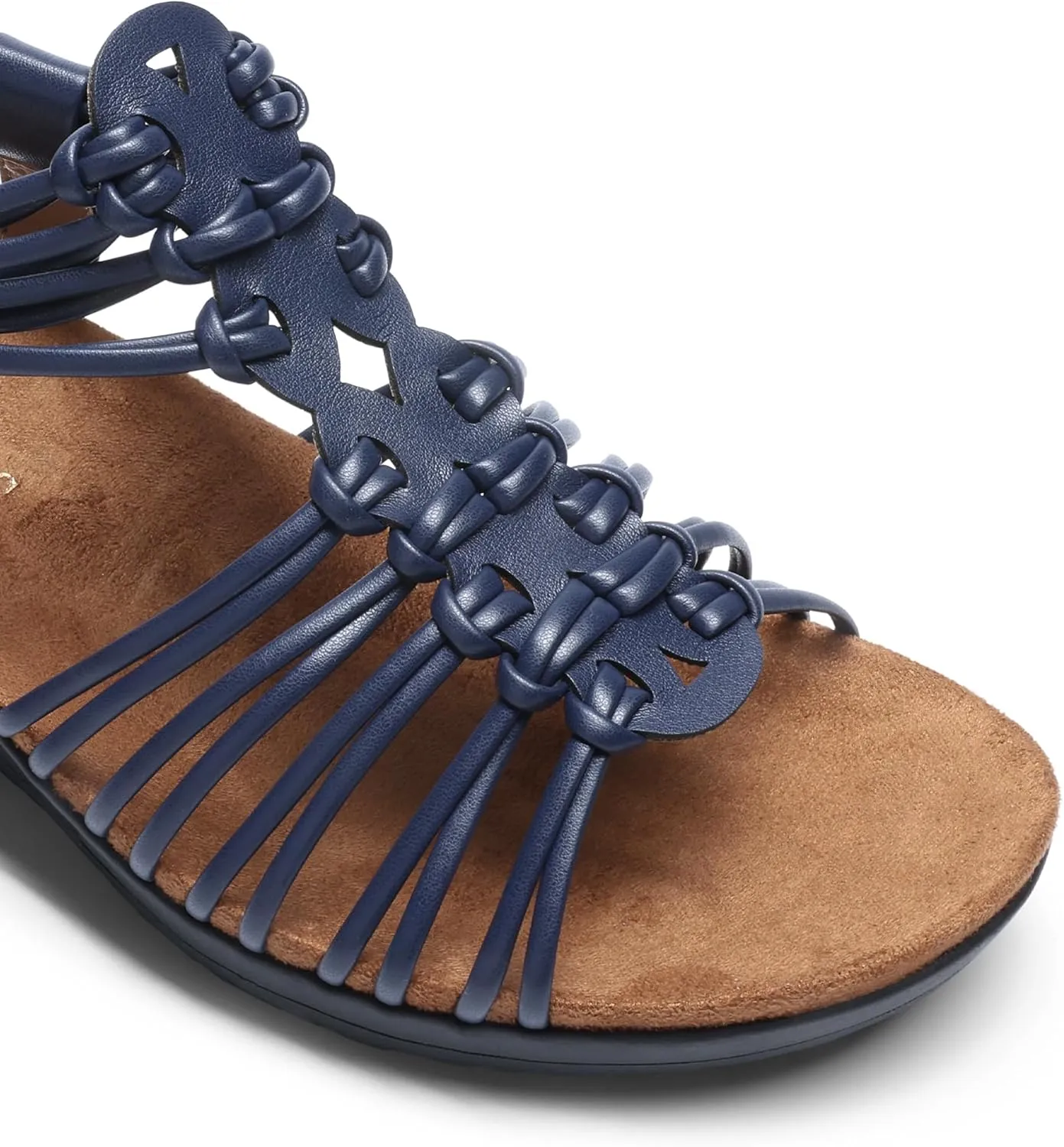 DREAM PAIRS Women's Comfortable Strappy Low Heel Open Toe Slip-On Wedge Sandals Arch Support for Summer Dressy Shoes