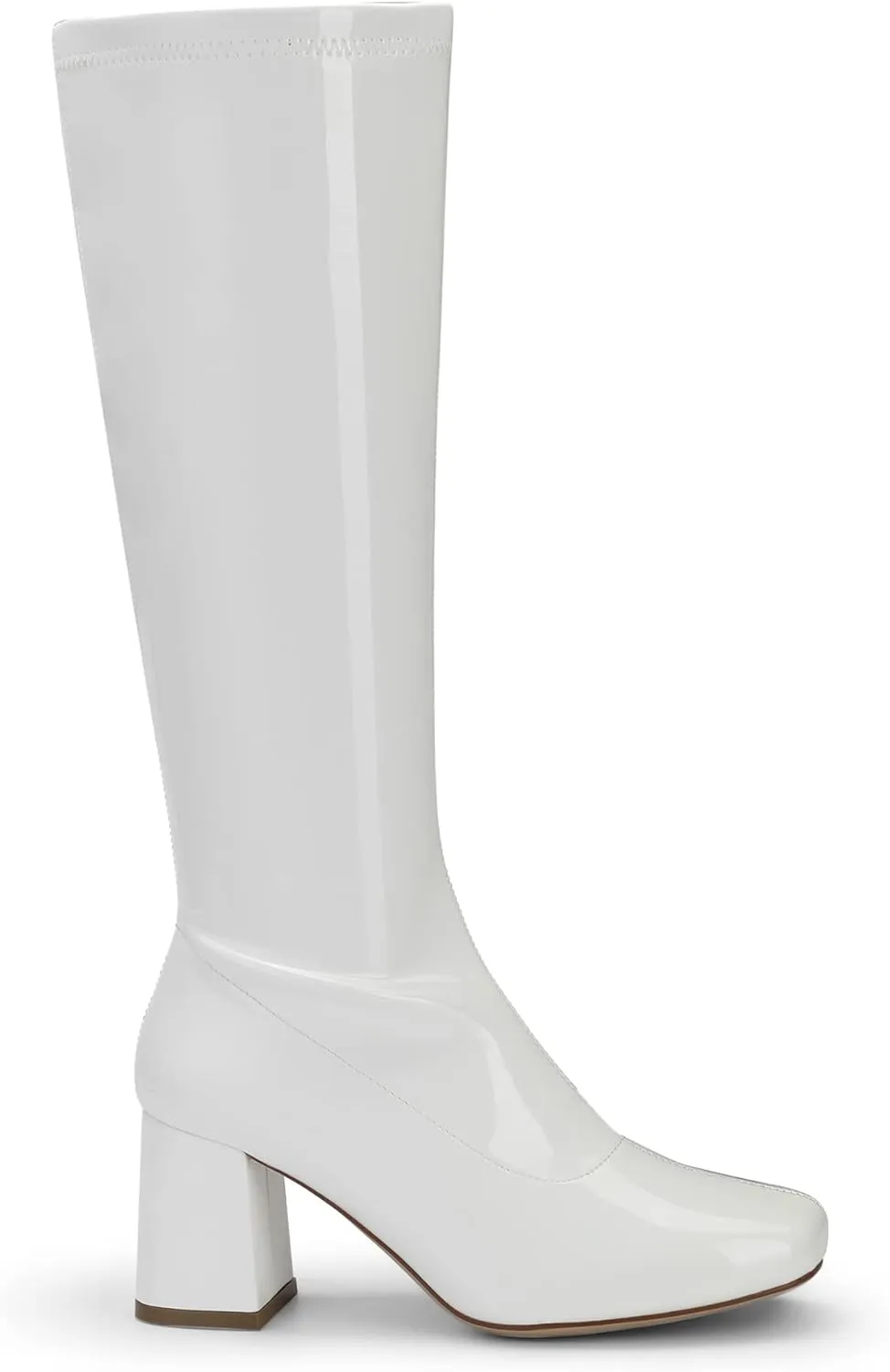 DREAM PAIRS Women's Gogo Boots, Square Toe Chunky Knee High Boots For Women
