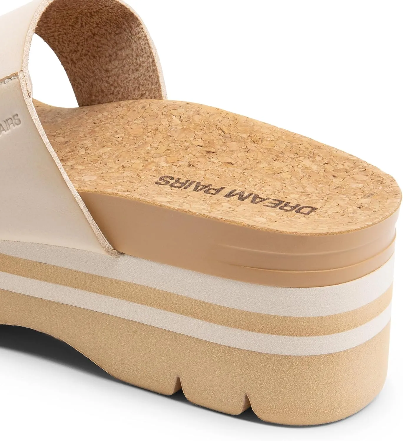 DREAM PAIRS Women's Platform Slides Sandals Comfortable Arch Support Footbed Two Strap Slip-on Fashion Beach Wedge Sandals
