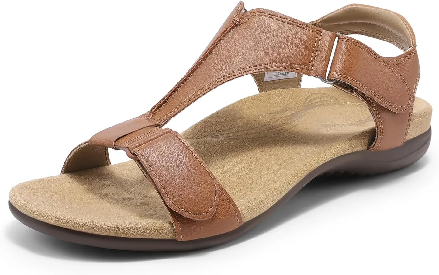 DREAM PAIRS Womens Sandals Arch Support T-Strap Orthopedic Flat Sandals Comfortable Summer Shoes