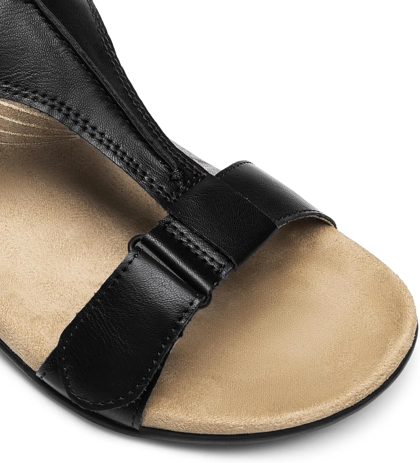 DREAM PAIRS Womens Sandals Arch Support T-Strap Orthopedic Flat Sandals Comfortable Summer Shoes