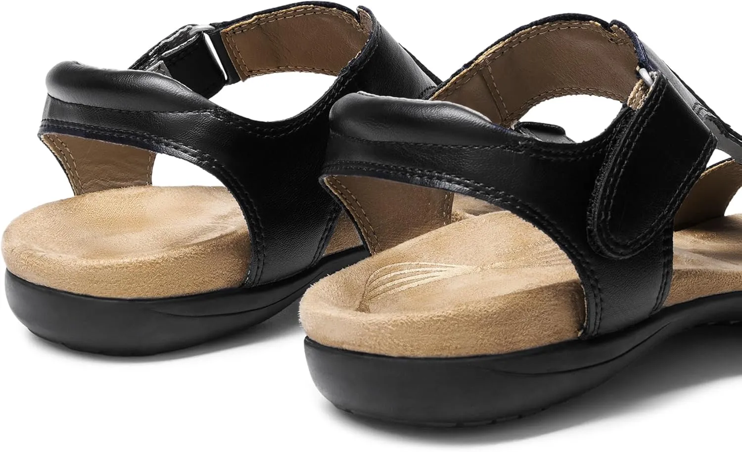 DREAM PAIRS Womens Sandals Arch Support T-Strap Orthopedic Flat Sandals Comfortable Summer Shoes