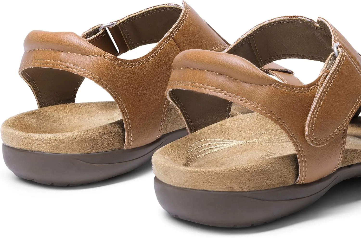 DREAM PAIRS Womens Sandals Arch Support T-Strap Orthopedic Flat Sandals Comfortable Summer Shoes