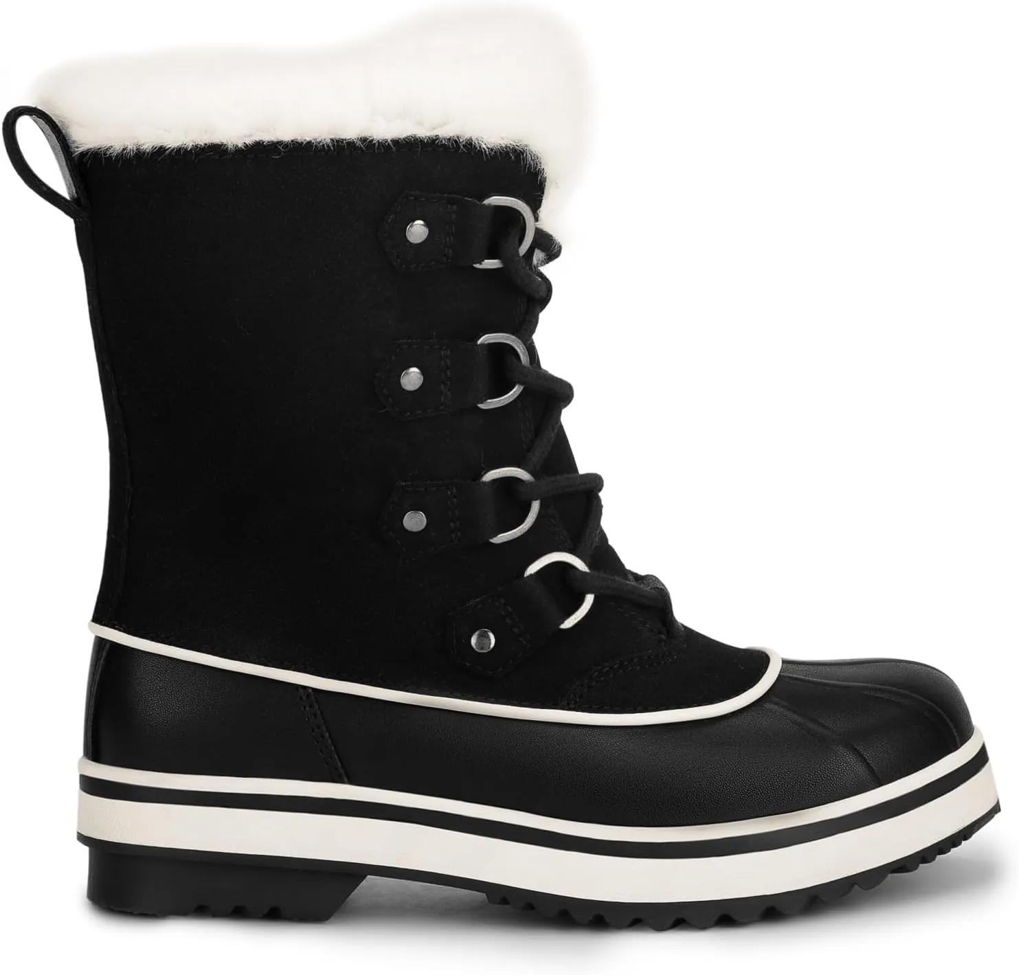 DREAM PAIRS Women's Snow Winter Boots Mid Calf Waterproof Warm Faux Fur Lined Lace Up Anti-slip Outdoor Duck Boots