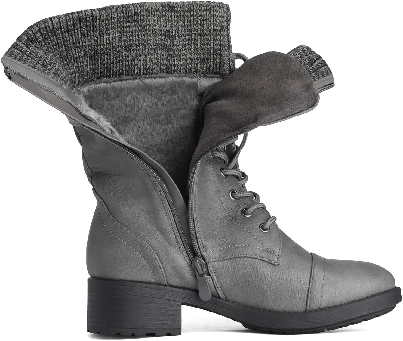 DREAM PAIRS Women's Winter Lace up Mid Calf Combat Riding Military Boots