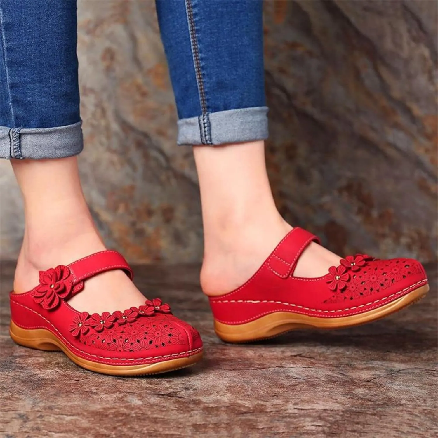 Dressy Summer Sandals for Women 2025 Closed Toe Wedge Sandals Casual Walking Shoes Hollow Out Breathable Cooling Comfort Wear Shoes Office Work Sandal Lightweight Platform Sandal for Vacation Beach