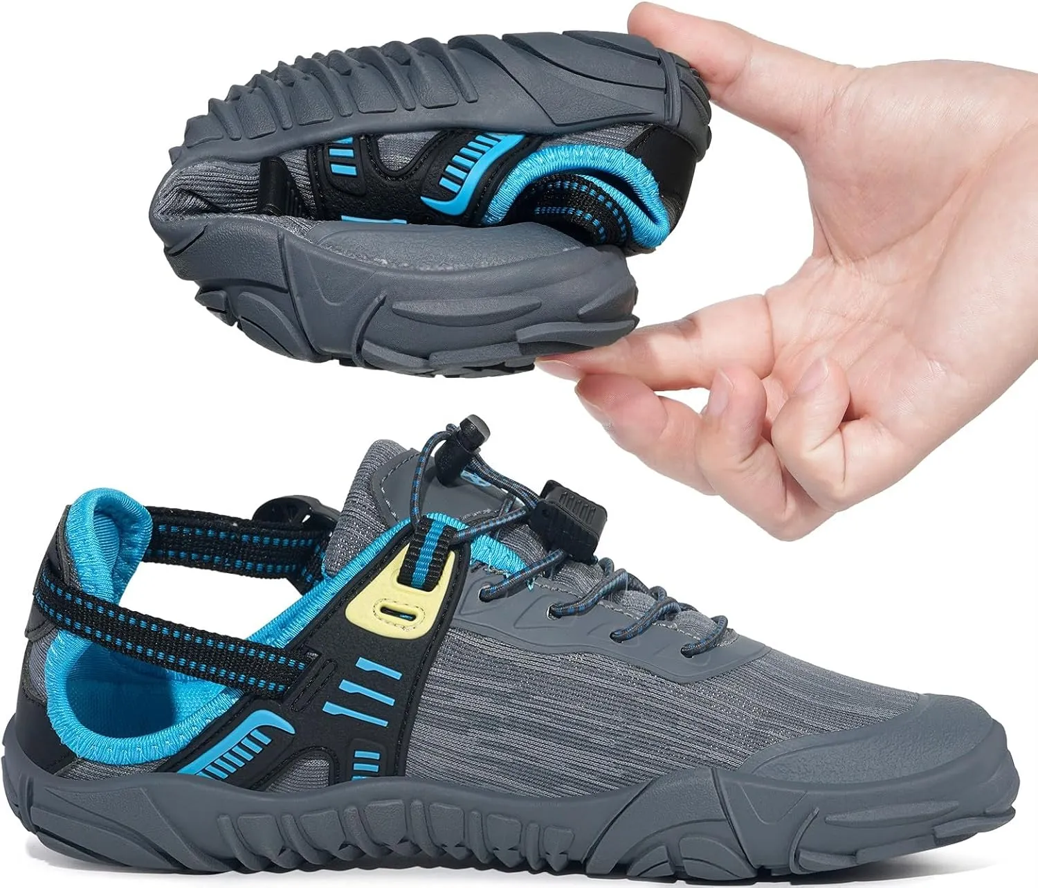 Eagsouni Womens Mens Water Shoes Quick Dry Sport Aqua Shoes Barefoot Non-Slip Outdoor Hiking Sandals with Wide Toe Box & Arch Support