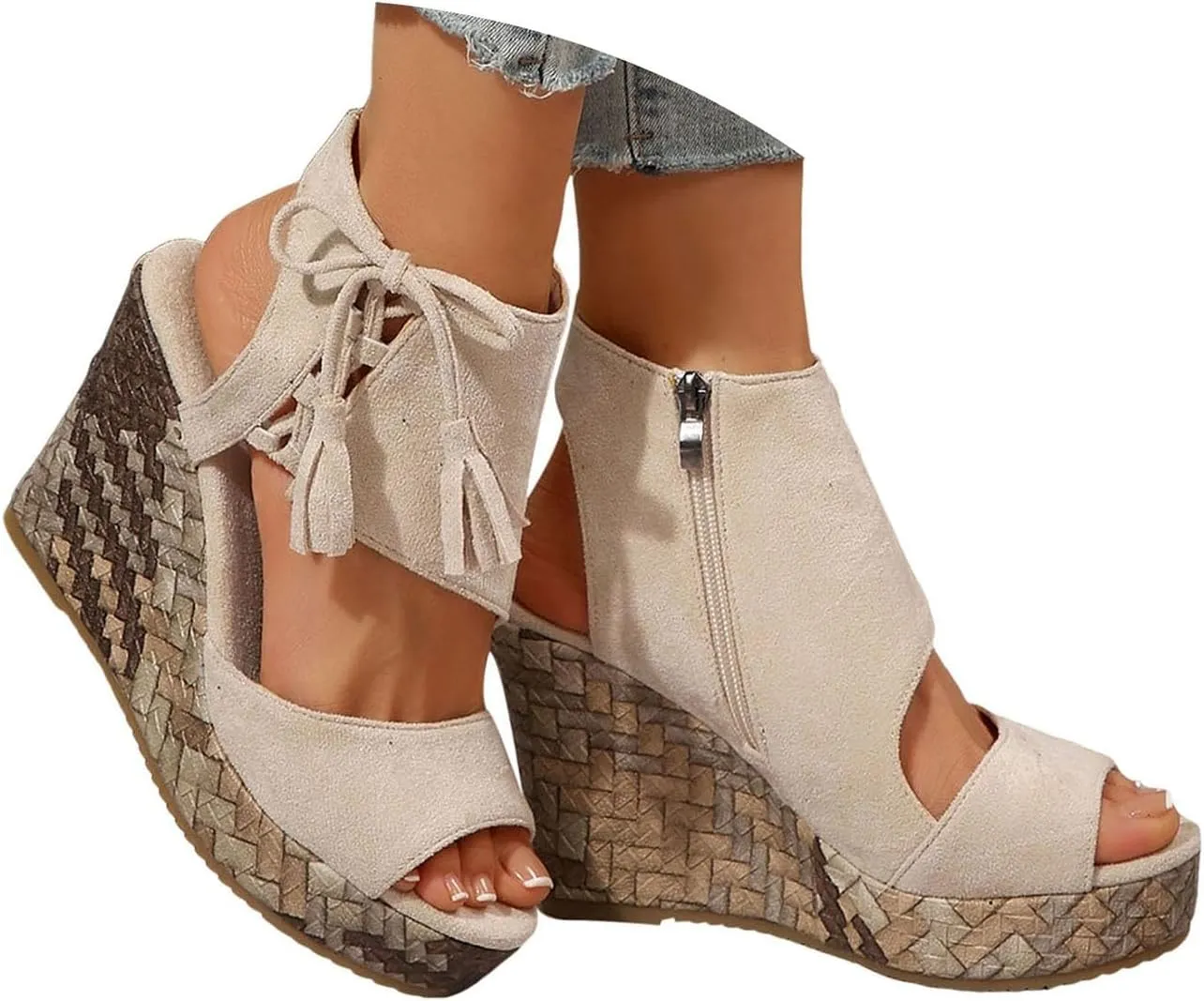 Eduavar Womens Wedge Sandals, Orthopedic Sandals for Women Sandals Open Toe Wedge Platform Sandal with Back Strap