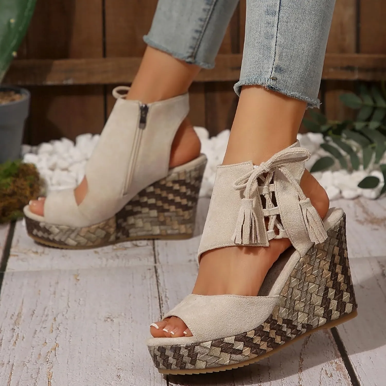Eduavar Womens Wedge Sandals, Orthopedic Sandals for Women Sandals Open Toe Wedge Platform Sandal with Back Strap