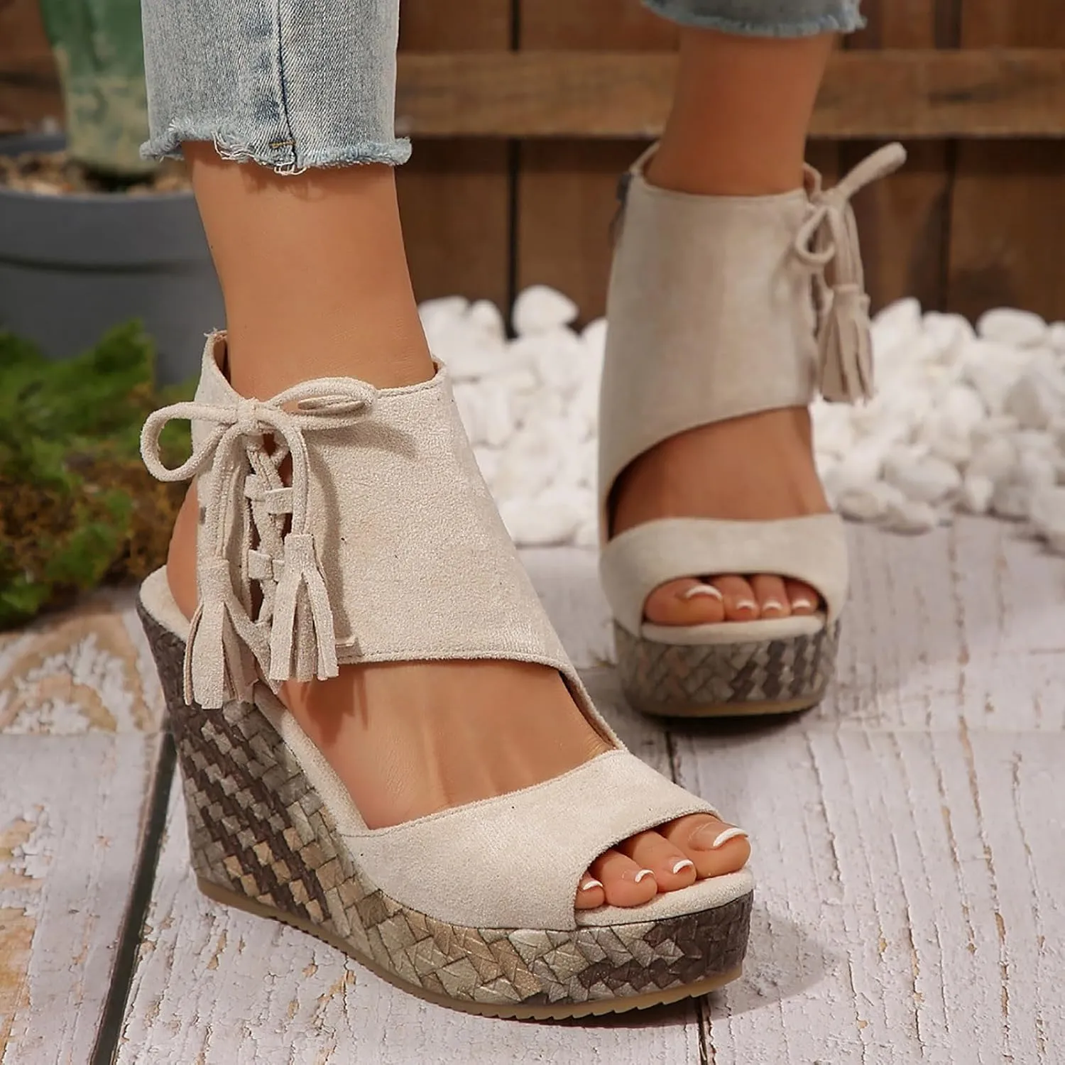 Eduavar Womens Wedge Sandals, Orthopedic Sandals for Women Sandals Open Toe Wedge Platform Sandal with Back Strap