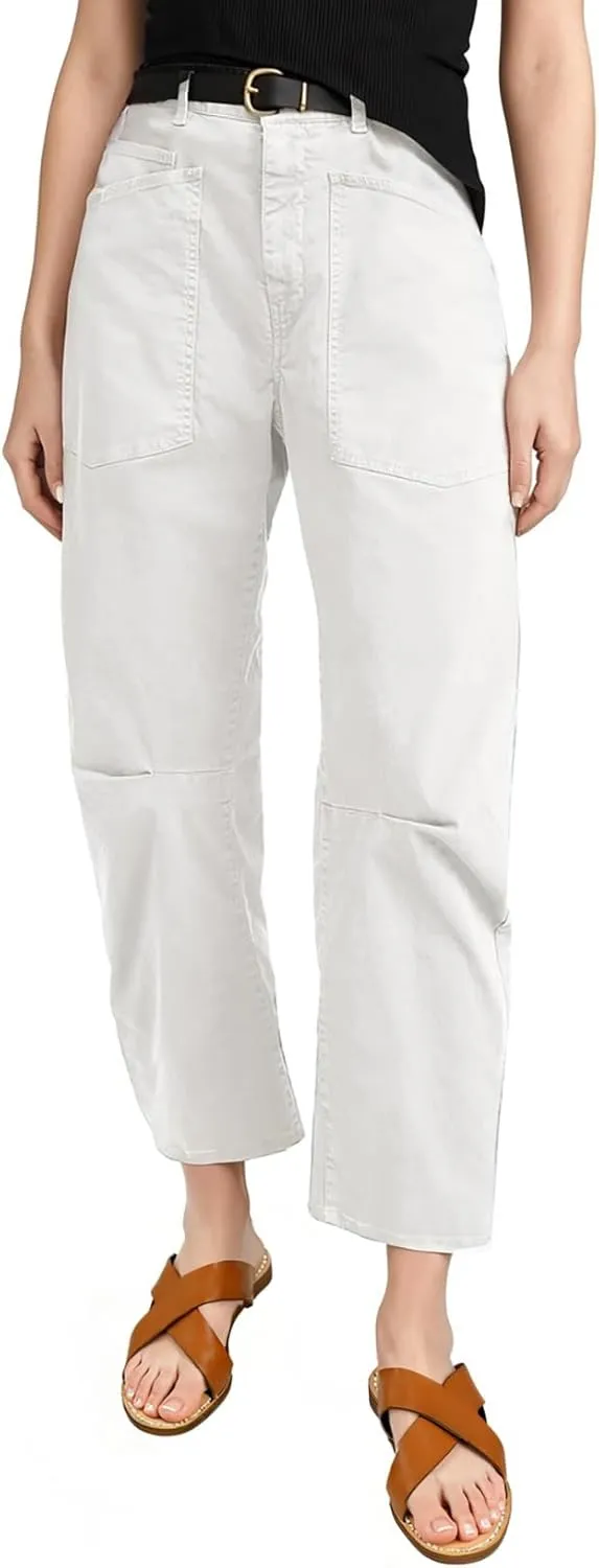 EVALESS Womens Baggy Barrel Jeans High Waisted Wide Leg Boyfriend Denim Ankle Pants