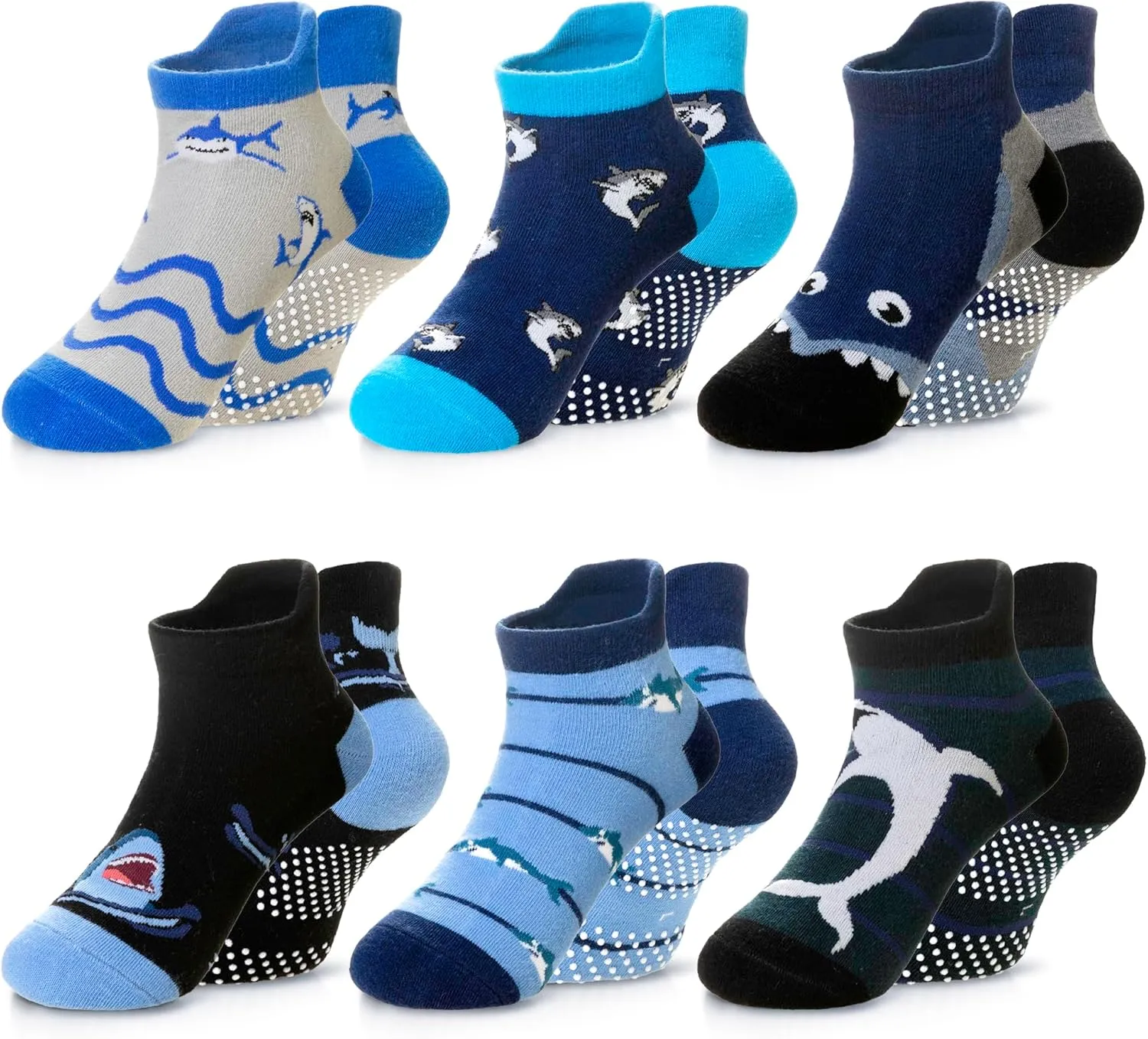 Eyean Kids Ankle Cotton Socks Cute Animal Pattern Soft Non Slip Boys Girls No Show Socks 6 Pairs