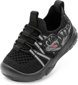 FEETCITY Toddler Shoes Boys Girls Walking Shoes Toddler Slip On Shoes Wide Kids Tennis Shoes Lightweight Toddler Dinosaur Shoes Baby Sneakers