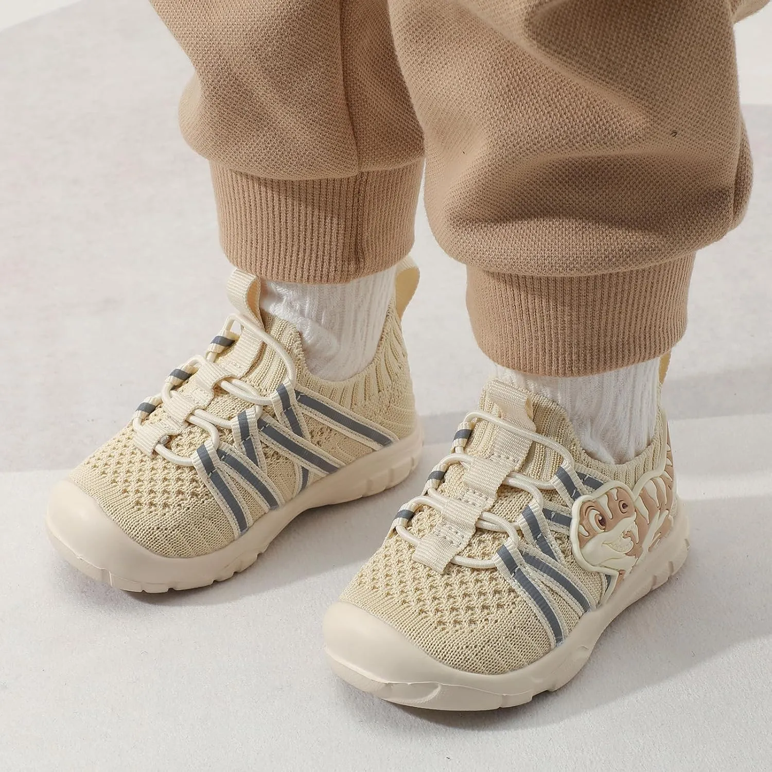 FEETCITY Toddler Shoes Boys Girls Walking Shoes Toddler Slip On Shoes Wide Kids Tennis Shoes Lightweight Toddler Dinosaur Shoes Baby Sneakers