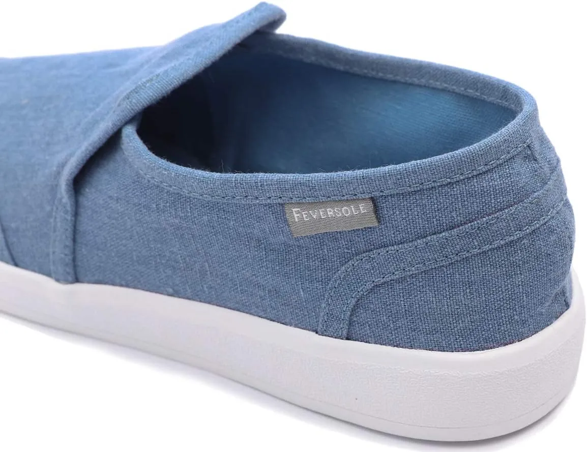 FEVERSOLE Comfort Women's Slip-On Lightweight Walking Shoes Casual Outfits Canvas Breathable Soft Loafers