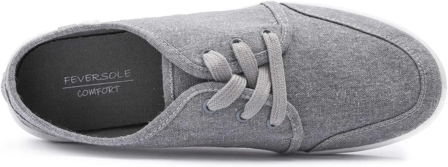 FEVERSOLE Comfort Women's Slip-On Lightweight Walking Shoes Casual Outfits Canvas Breathable Soft Loafers