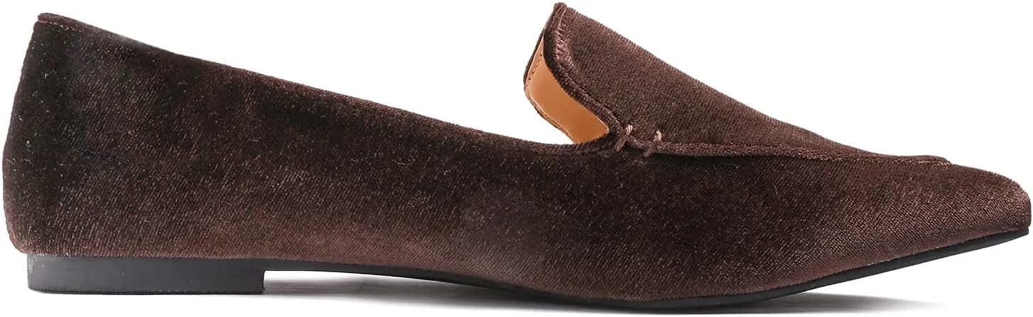 FEVERSOLE Women's Loafer Flat Pointed Fashion Slip On Comfort Driving Office Shoes