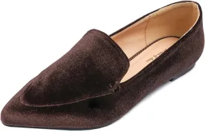FEVERSOLE Women's Loafer Flat Pointed Fashion Slip On Comfort Driving Office Shoes