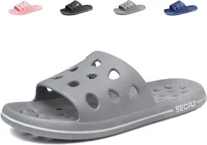 FINLEEO Shower Sandals with Drainage Holes - Quick Drying Bathroom & Gym Slippers for Men and Women