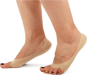 Flammi 3/6 Pairs Women Peep Toe Liner Socks No Show with Nonslip Heel Grip