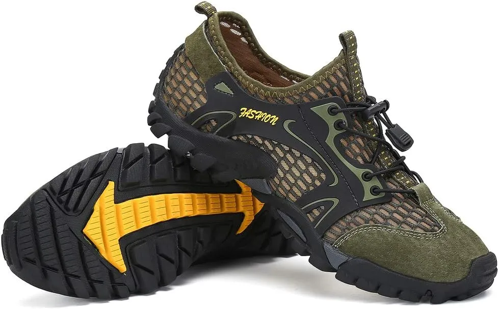 FLARUT Men's Sandals Barefoot Hiking Shoes Quick Dry Breathable Mesh Lightweight Outdoor Training Water Walking Shoes