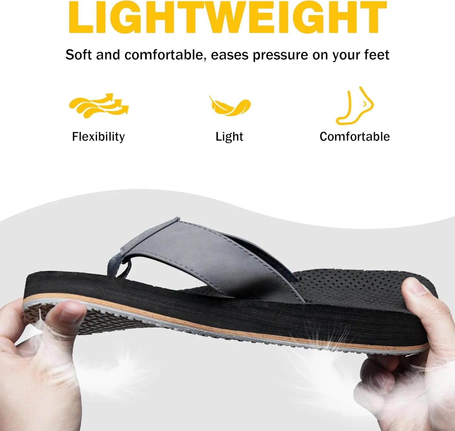 Flip Flops for Men with Arch Support - Non-Slip Orthopedic Sandals,Durable Comfort Thongs Sandals for Beach