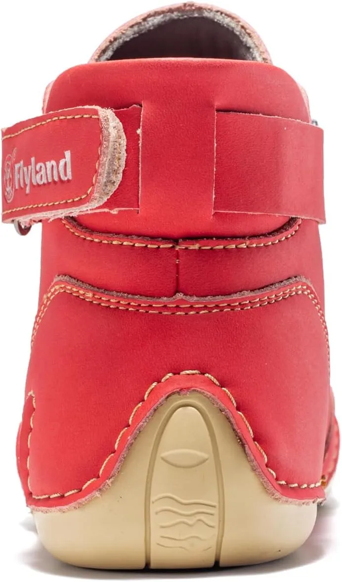 FLYLAND Women's Casual Leather Fashion Sneakers Handmade Ankle Chukka Boots Lightweight Slip-On Loafers Walking Driving Shoes