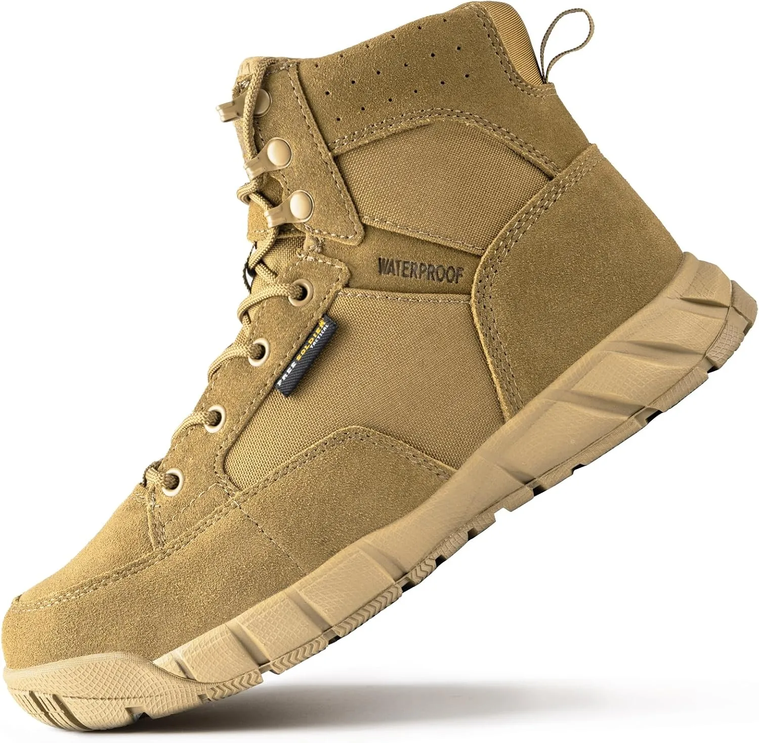 FREE SOLDIER Hiking Work Boots Men's Tactical Boots 6 Inches Waterproof Military Boots Outdoors Desert Boots