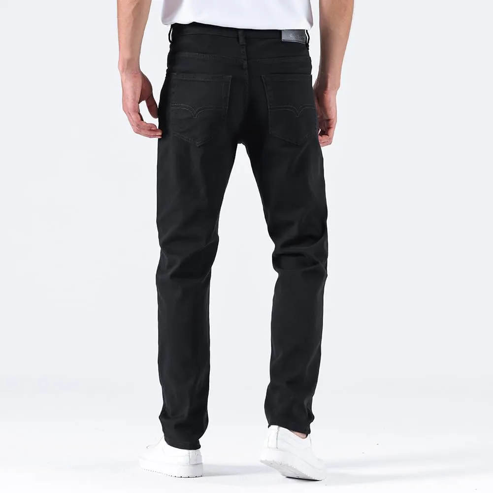 GAIAKOU Men's Baggy Slim Fit Stretch Work Jeans - Straight Loose Blue Elastic