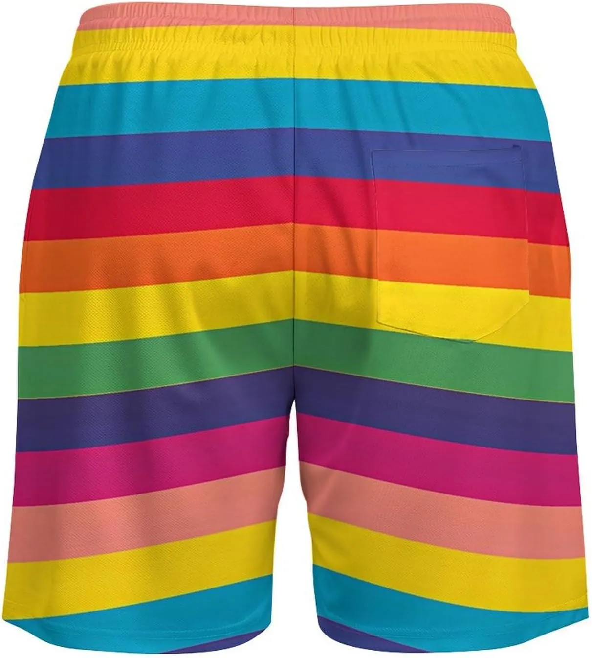 Gay Pride LGBT Rainbow Flag Pattern Men's Swim Trunks Quick Dry Board Shorts Swimwear Beach Shorts with Compression Liner
