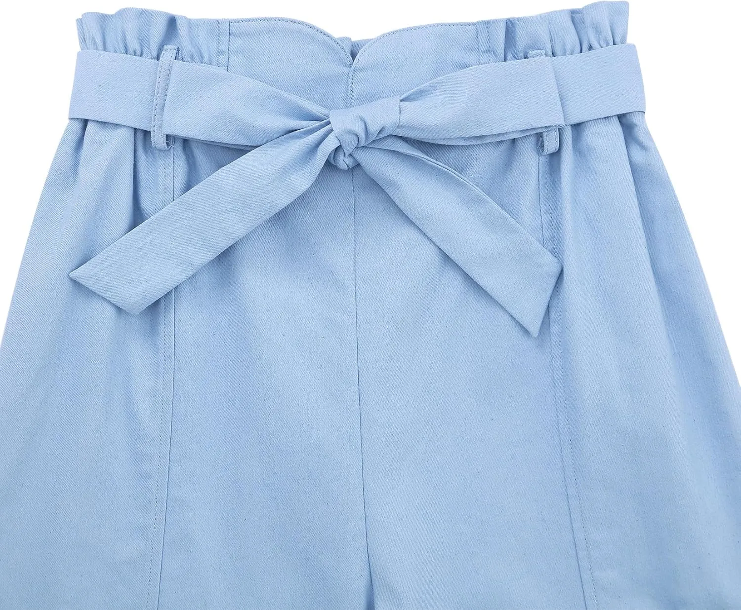 GERU Girls High Waist Belted Paperbag Pants Casual Fit Elastic Tapered Trousers with Pockets 4-12 Years