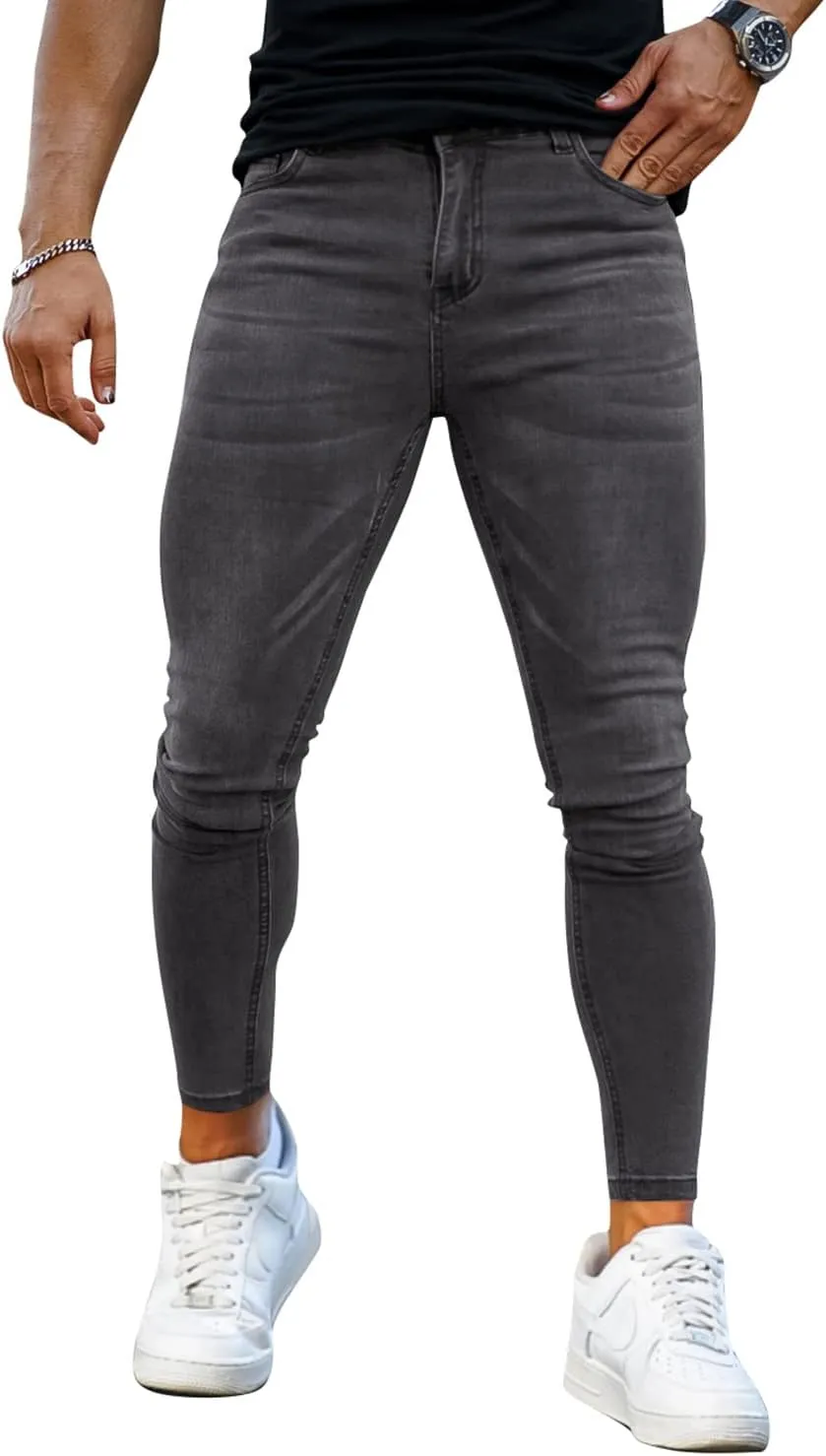 GINGTTO Men's Ripped Jeans Slim Fit Skinny Stretch Jeans Pants
