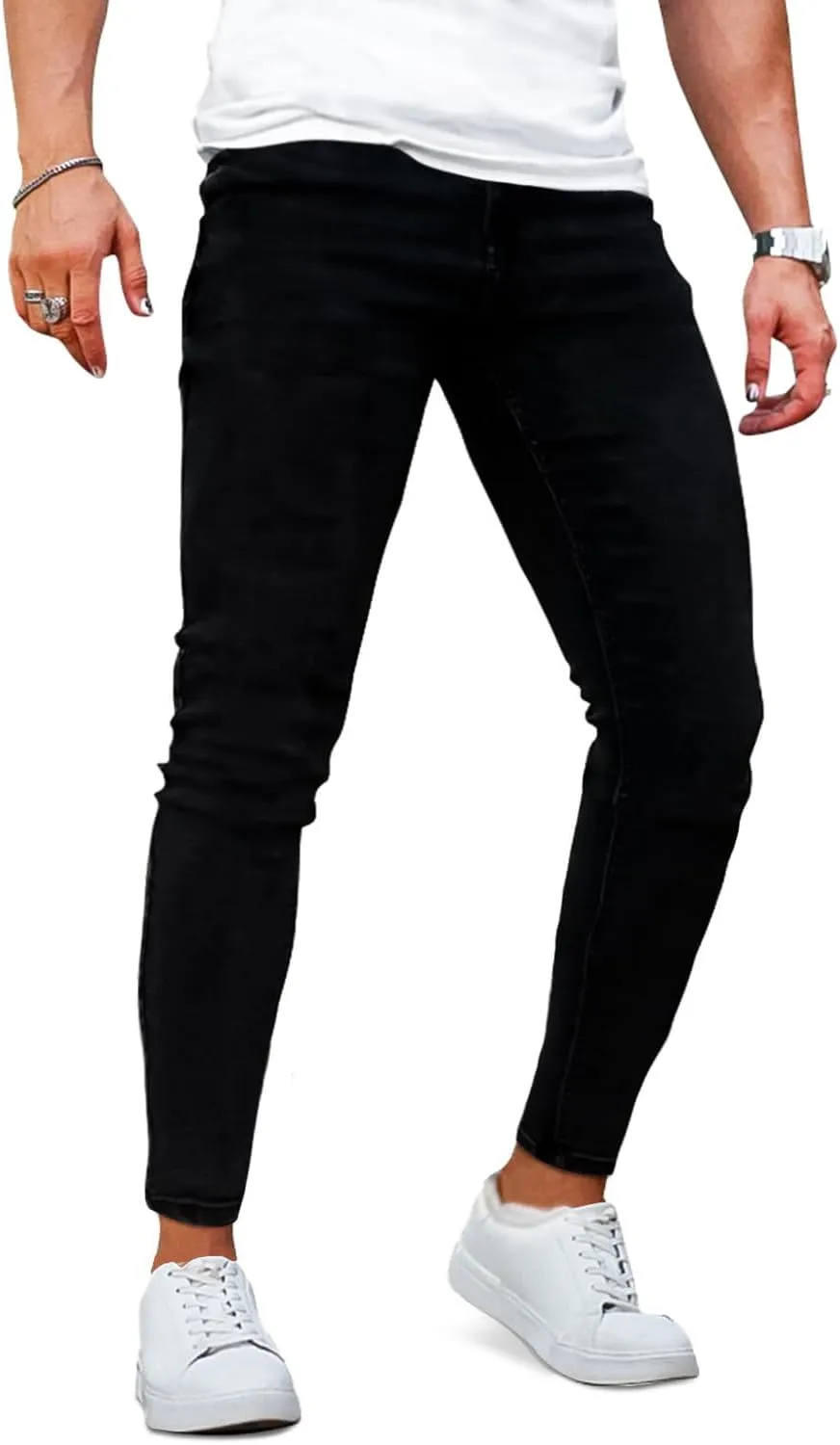 GINGTTO Men's Ripped Jeans Slim Fit Skinny Stretch Jeans Pants