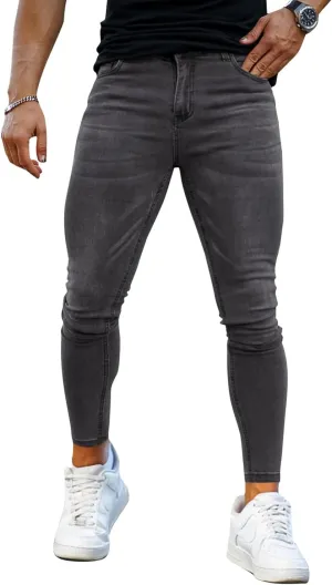 GINGTTO Men's Ripped Jeans Slim Fit Skinny Stretch Jeans Pants
