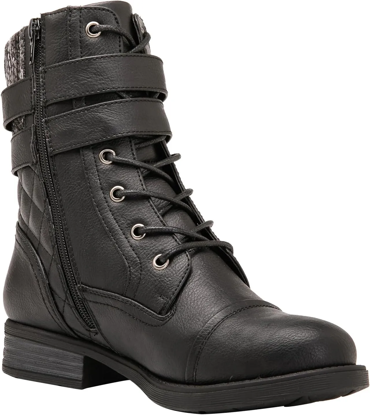 GLOBALWIN 1903 Women's Fashion Low Heels Lace Up Ankle Boots Combat Boots For Women