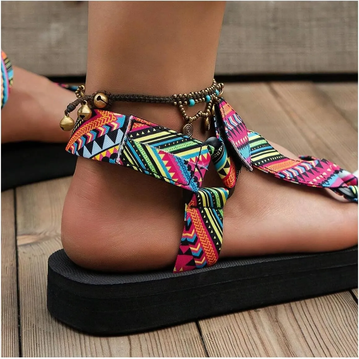 GORGLITTER Women's Sport Sandals Geo Print Walking Sandals Arch Support Hiking Sandals