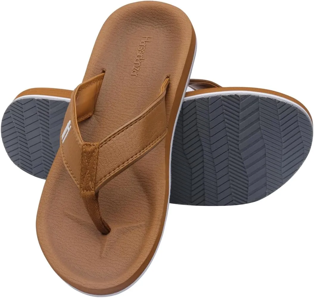 Harssidanzar Mens Flip-Flops,Classical Thong Footbed Sandals Lightweight Quick-dry waterproof Summer Beach Sandals KM230US