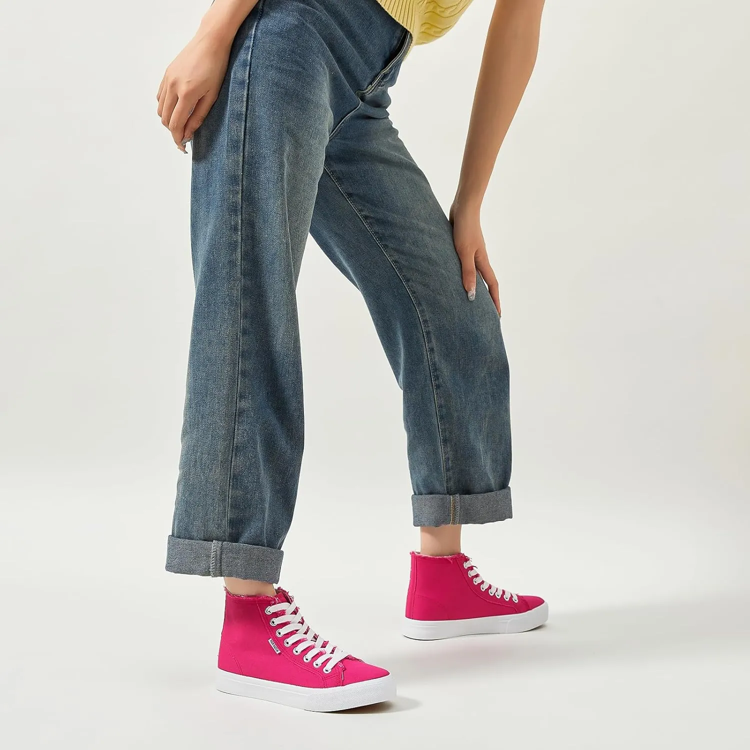 hash bubbie Unisex Canvas High top Sneakers Women's Classic Fashion High Tops Canvas Shoes Casual Tennis Shoes for Men