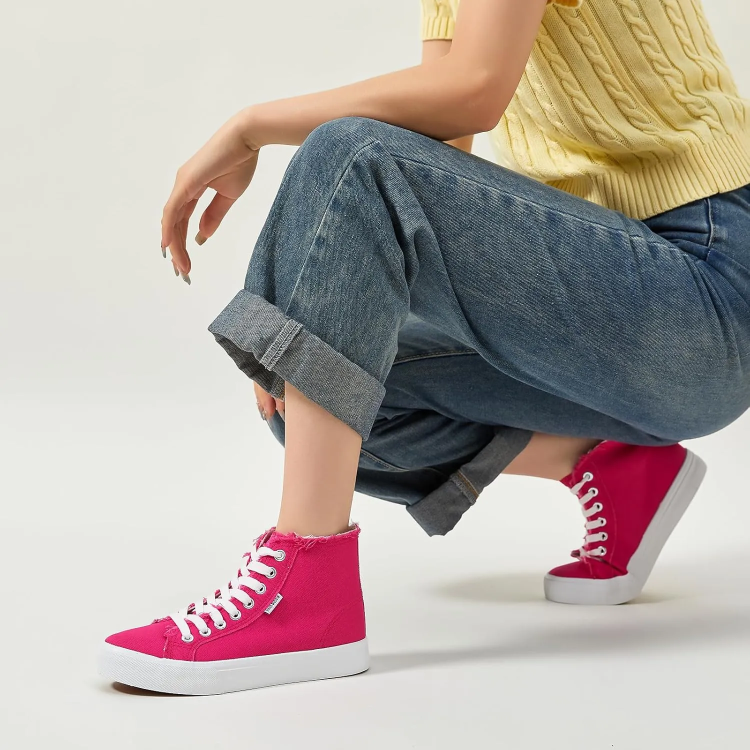 hash bubbie Unisex Canvas High top Sneakers Women's Classic Fashion High Tops Canvas Shoes Casual Tennis Shoes for Men