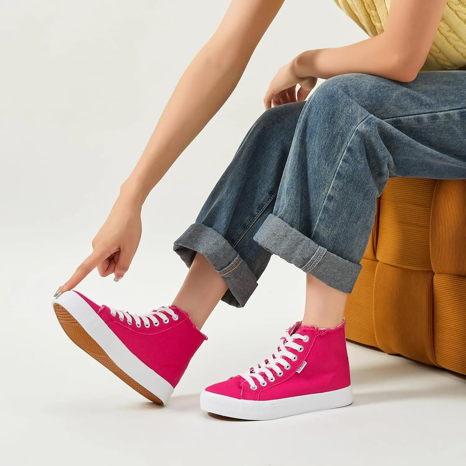 hash bubbie Unisex Canvas High top Sneakers Women's Classic Fashion High Tops Canvas Shoes Casual Tennis Shoes for Men